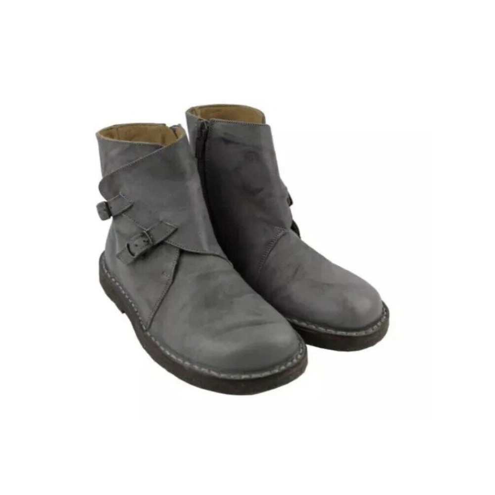 New PePe Grey Leather Buckle Ankle Girls Boots Shoes Eu 31 Us 13 13.5, 32 US 1